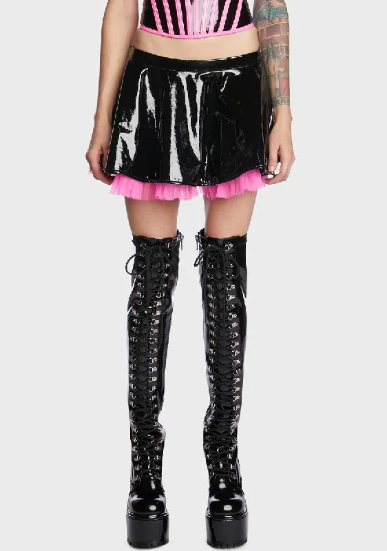 Chic And Comfortable In Your Nightmares Mini Skirt