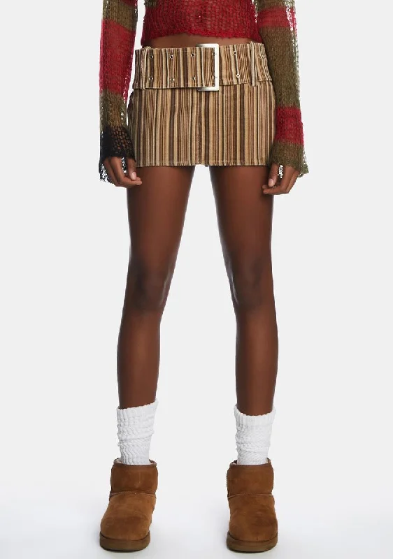 Trend Driven Wardrobe Bowery Stripe Cord Mini Skirt