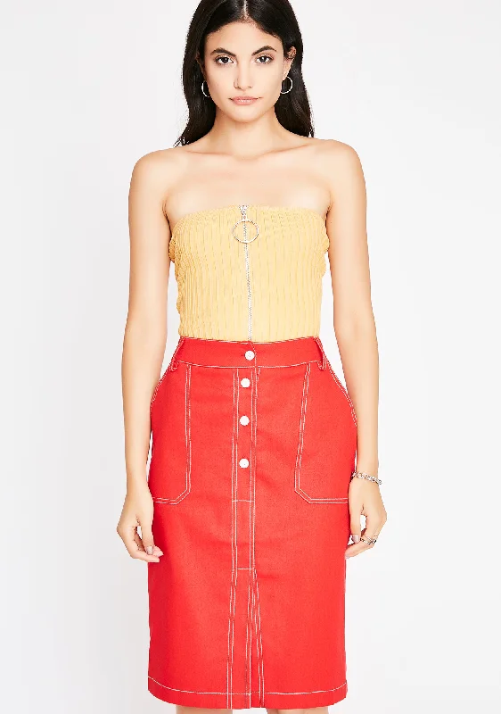 Unleash Your Style Hot Tamale Midi Skirt