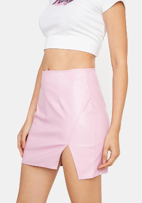 Relaxed Style Darling Now Trending Vegan Leather Skirt