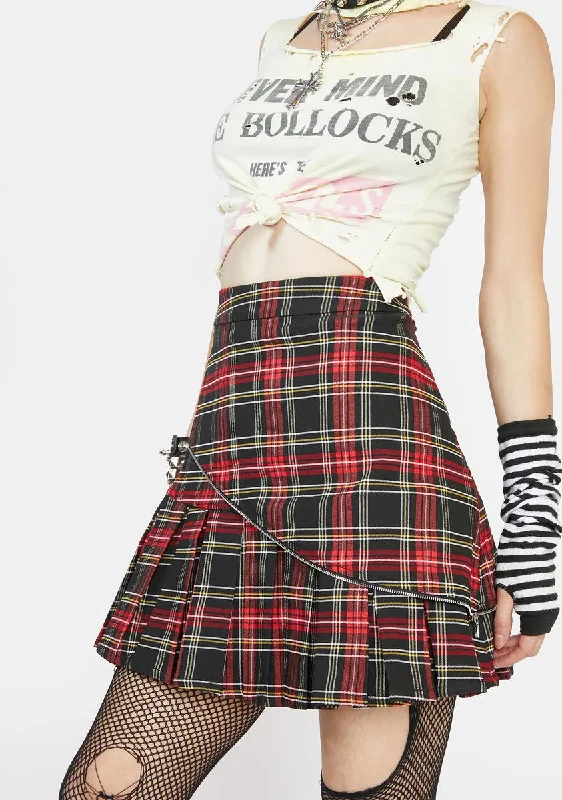 Effortless Style, Endless Impact Pleated Hem Plaid Mini Skirt