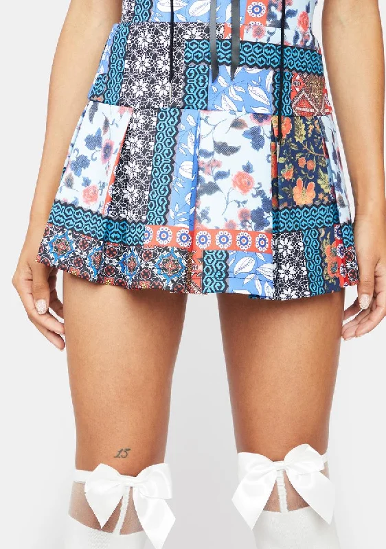 Clearance Event Cheers To That Patchwork Mini Skirt