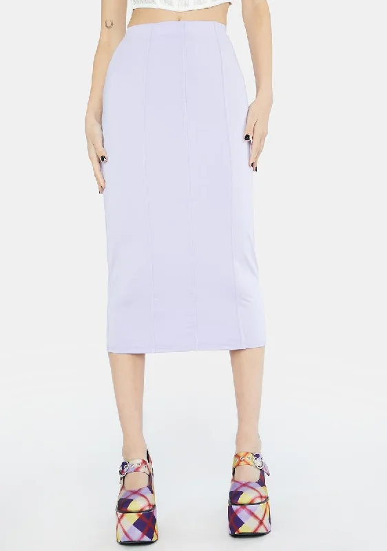 Relaxed Style Lavender Matador Midi Skirt