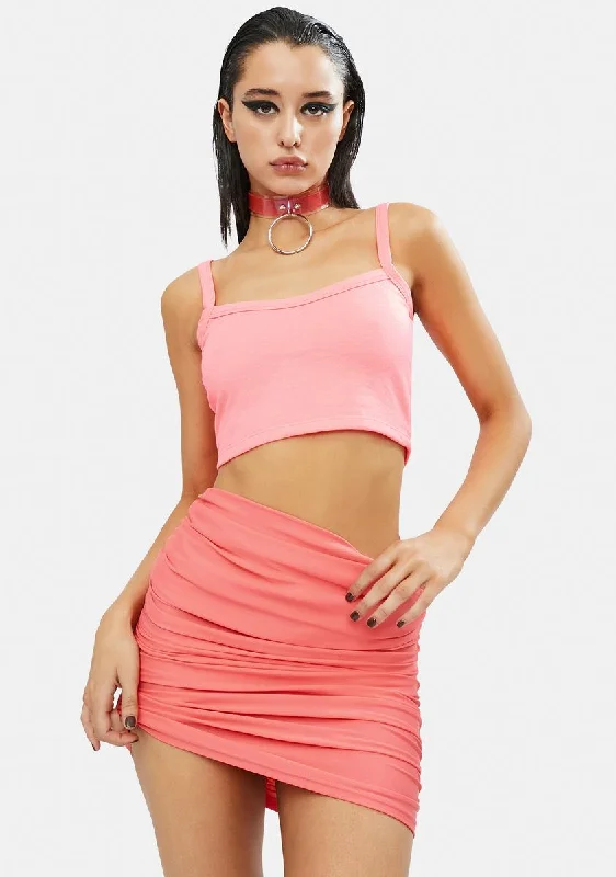 Style Breakthroughs Blush Talk Of The Town Mini Skirt