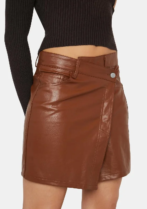 Trendy Women's Wear Modern Mod Vegan Leather Skirt