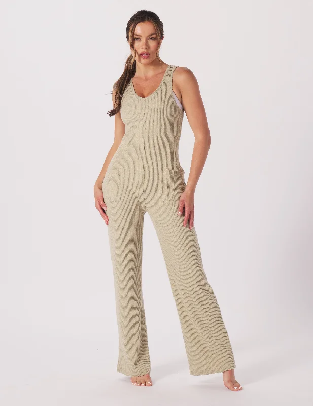 Chic & Cozy Apparel Comfort Jumpsuit: Linen