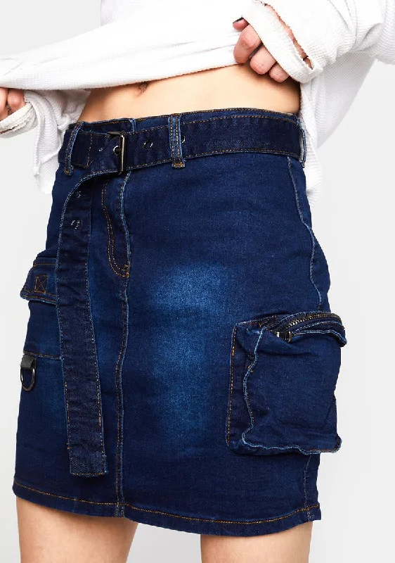 Unbeatable Prices Dark Turn Of Events Denim Skirt