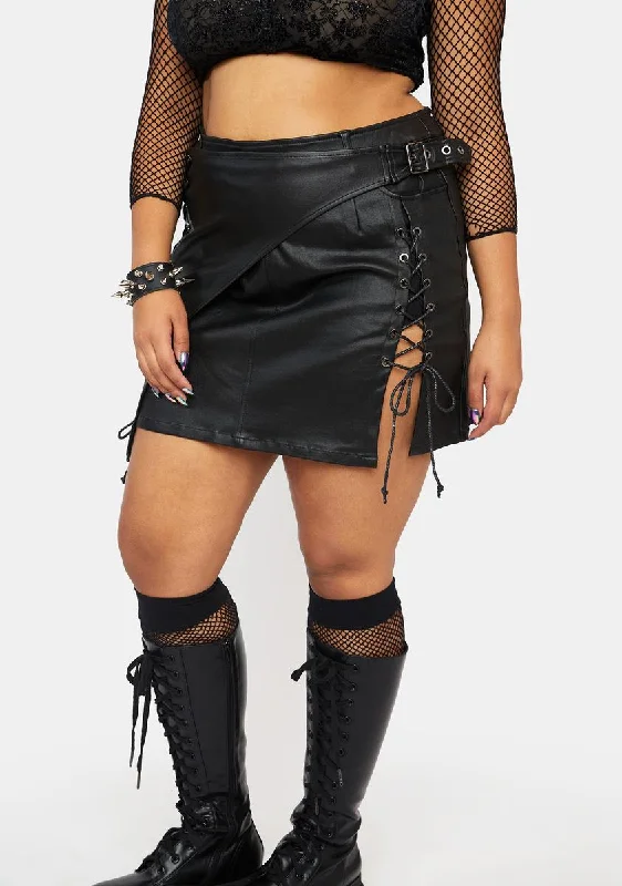 Everyday Wear Plus Irregular Steam Punk Mini Skirt