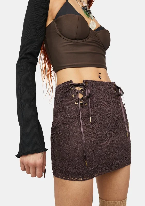 Trendy Attire For Her Magical Creatures Lace Mini Skirt