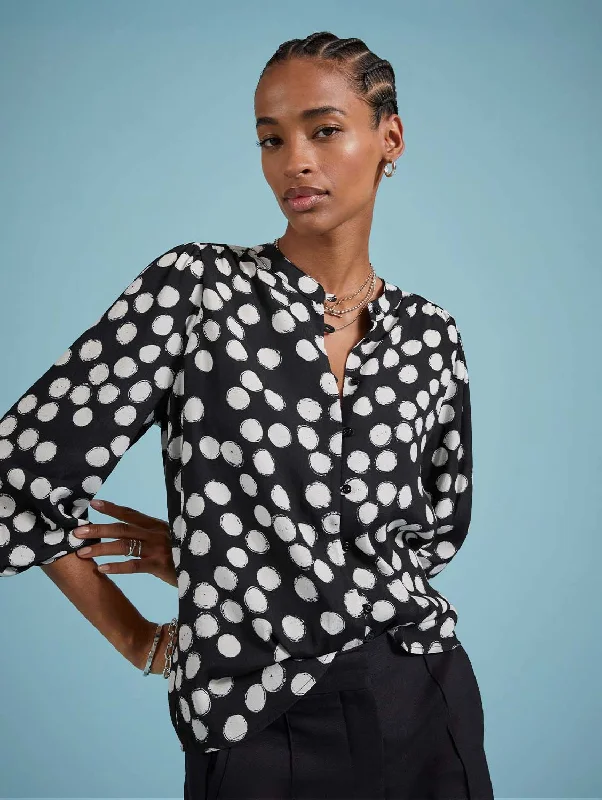 Massive Savings Jaqueline LENZING™ ECOVERO™ Printed Blouse | Black Painted Polka