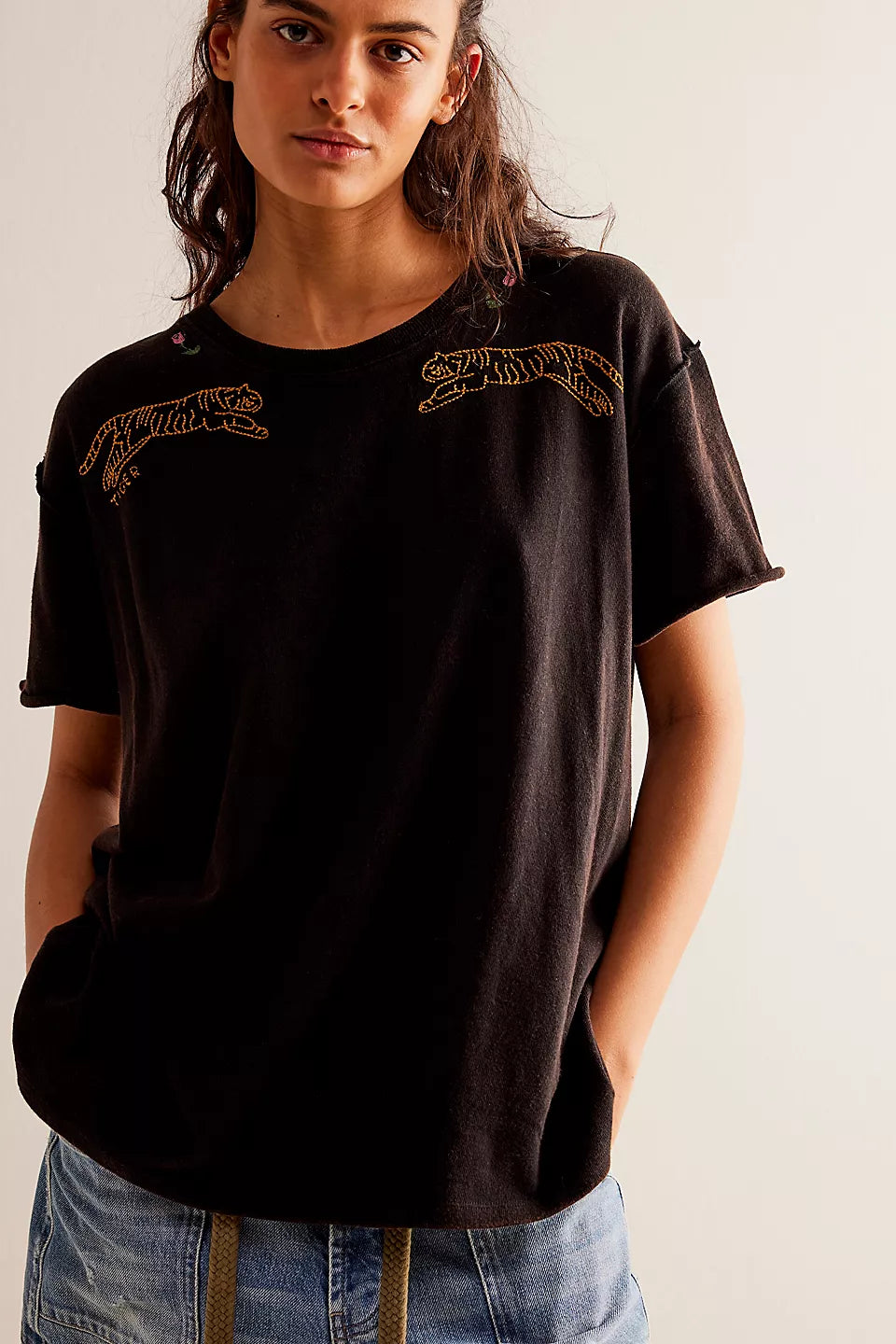 Affordable Online Boutique Free People We The Free Horsin' Around Tee - NIGHT COMBO TIGER