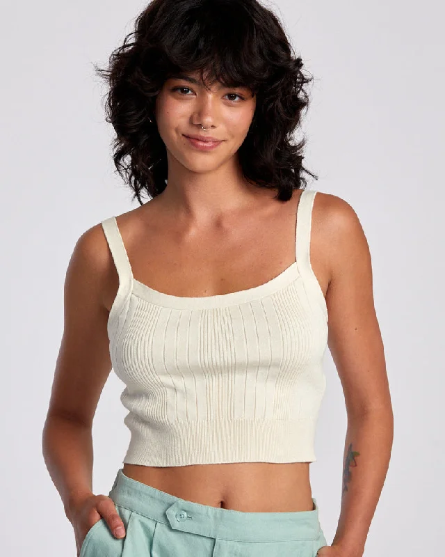 The Latest Trends RVCA TATUM SWEATER TANK TOP - LATTE