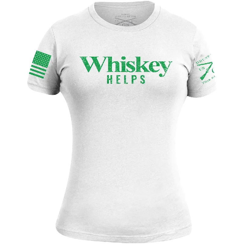 Modern Women's Fashion with Vintage Touches Grunt Style Women's Whiskey Helps - St. Patrick's Day Edition T-Shirt - White