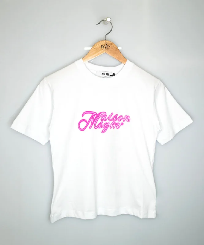 Vibrant Femme Fashion Logo-print T-shirt Optical White