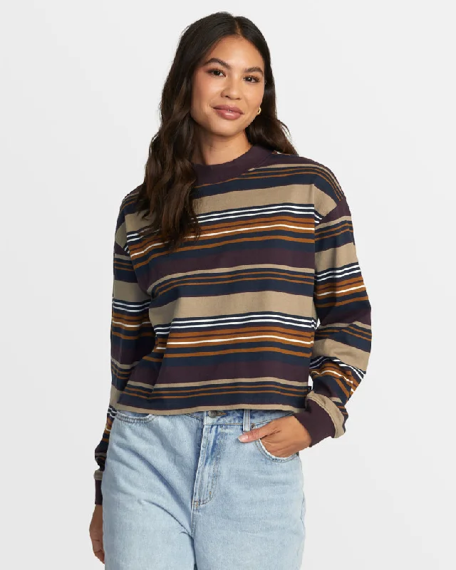 Vibrant Styles RVCA KINNEY LONG SLEEVE TEE - PLUM PERFECT