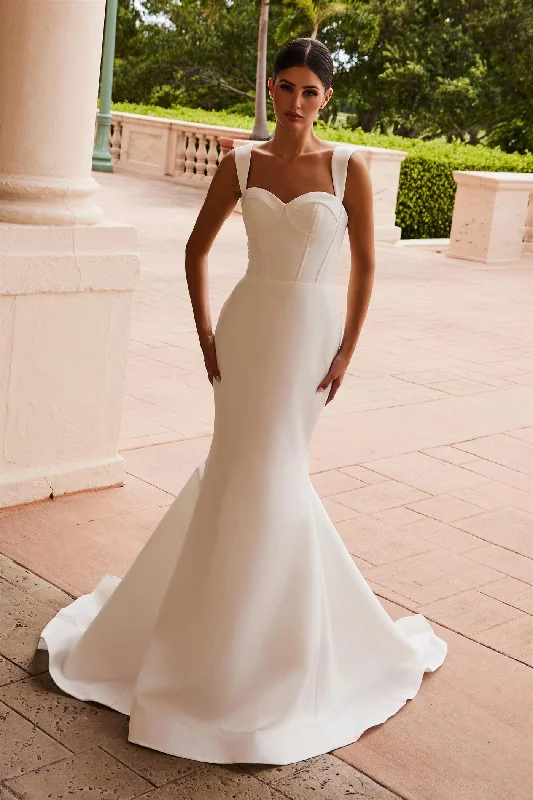 Casual Yet Stylish Separates Nox Anabel JW1034 Long Fitted Wedding Dress