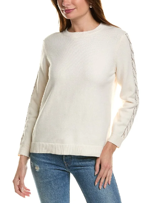 Cutting Edge Fashion Anne Klein Embellished Sweater