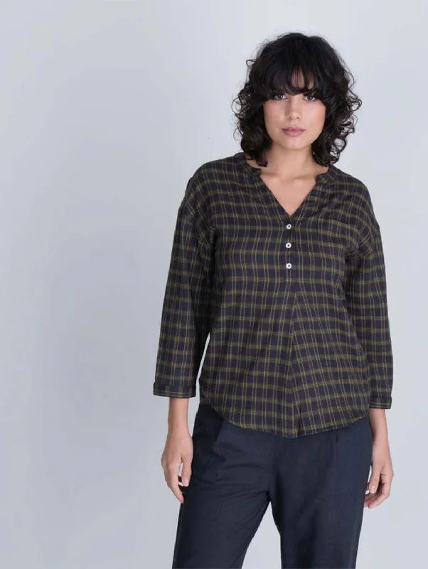 Absurdly Cheap Sale Relaxed Cotton Flannel Maho Blouse | Check