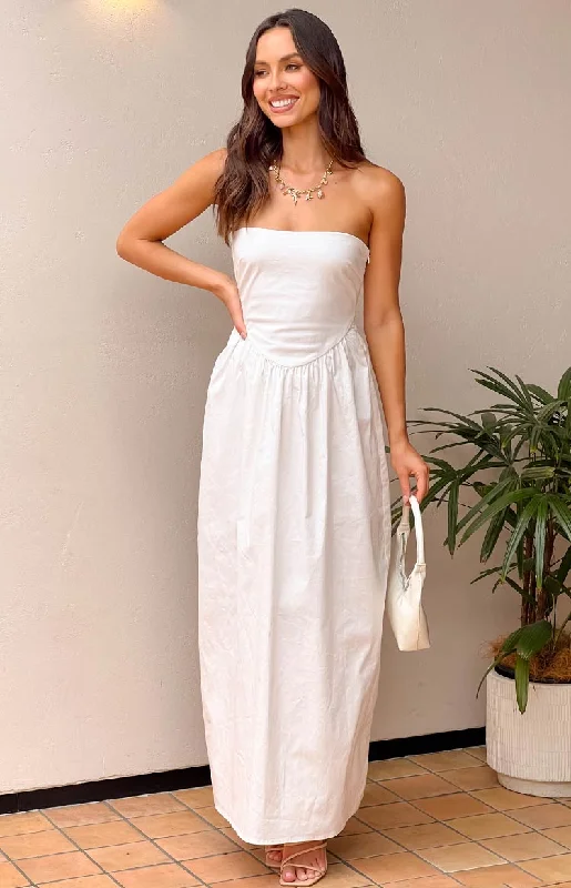 Outfits For Women Jazlynn White Strapless Maxi Dress