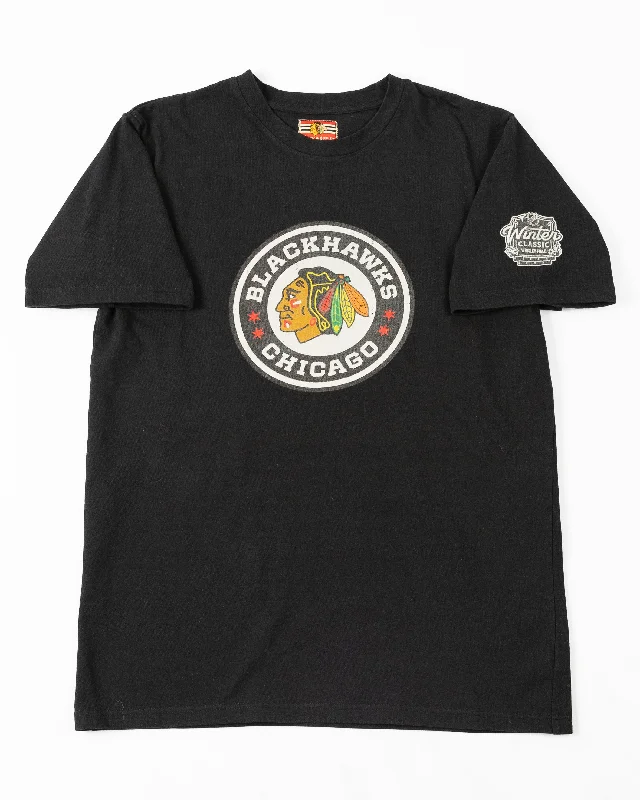 Fashionista Favorites American Needle Winter Classic Chicago Blackhawks Heavyweight Black Short Sleeve Tee