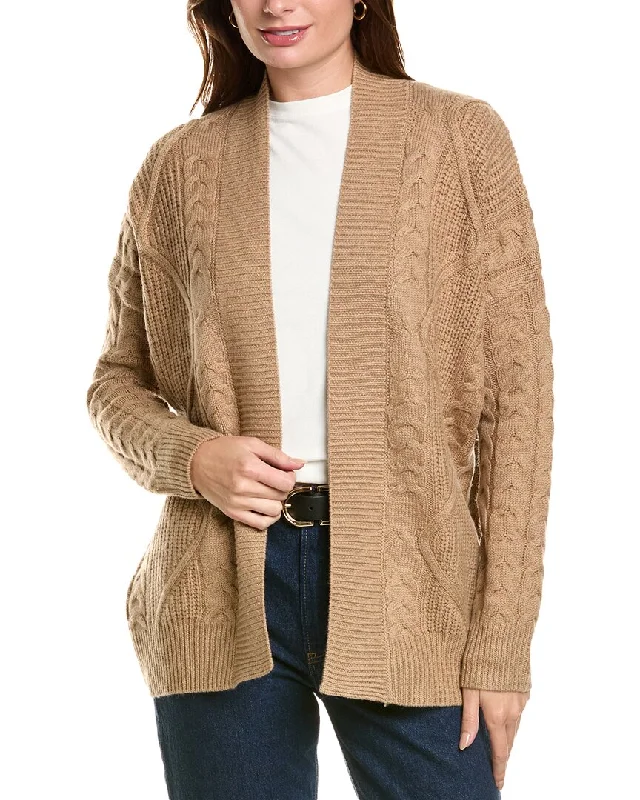 Contemporary Women's Clothing Forte Cashmere Luxe Cable Wool & Cashmere-Blend Cardigan