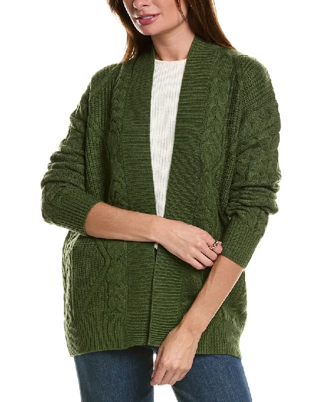 Seasonal Women's Fashion Trends Forte Cashmere Luxe Cable Wool & Cashmere-Blend Cardigan