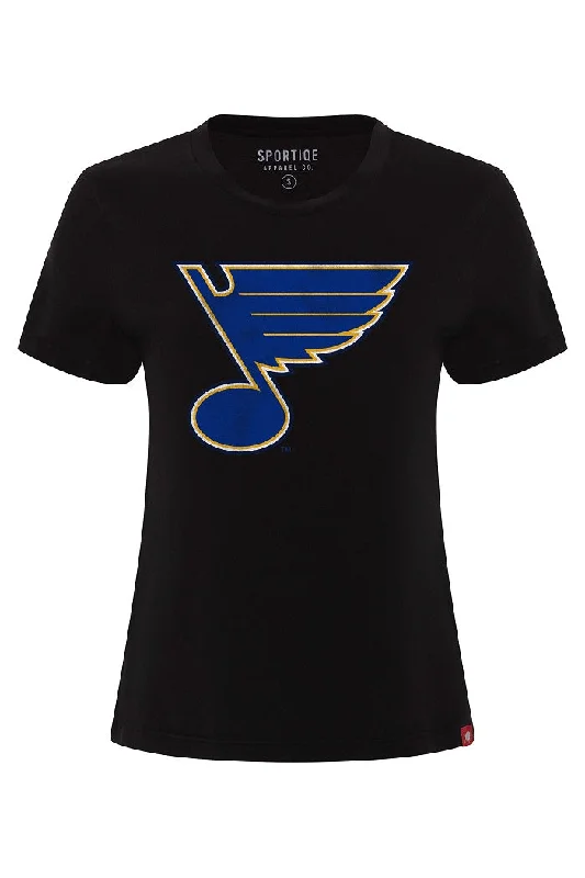 Casual Chic ST. LOUIS BLUES SPORTIQE WOMEN'S NOTE ARCADIA TEE- BLACK