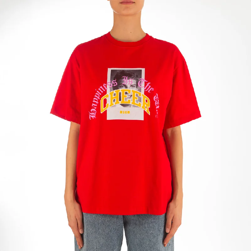 Hot Trends Unisex Msgm Yearbook Print T-shirt Red