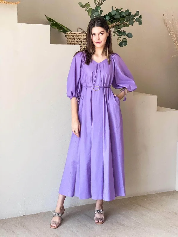 Seasonal Picks Odessa Cotton Dress In Lavender