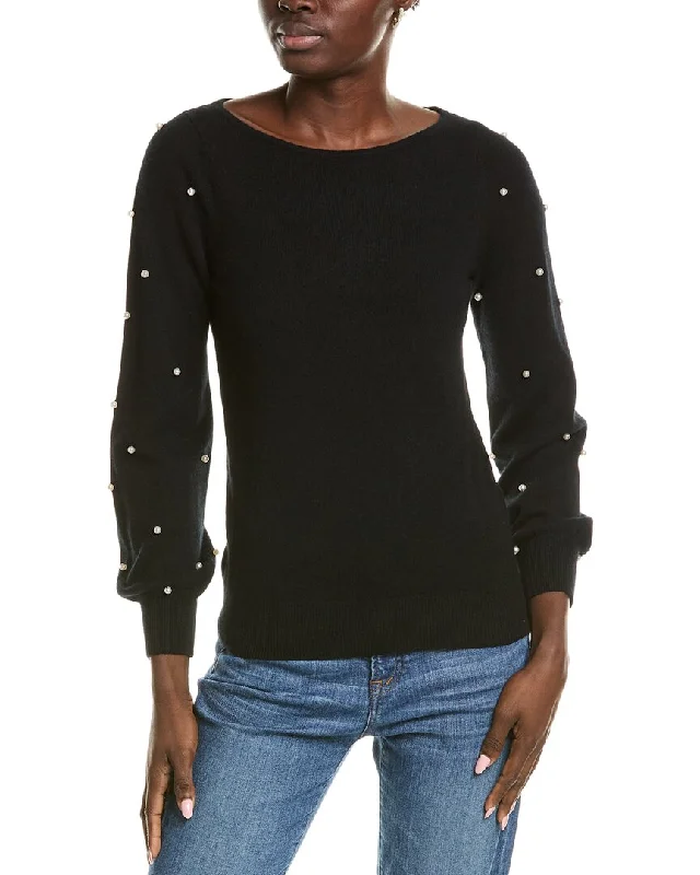 Clothing Woman sofiacashmere Embellished Cashmere Sweater