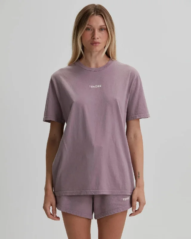 Chic And Comfortable Tenore Logo Boyfriend Tee - ZINC