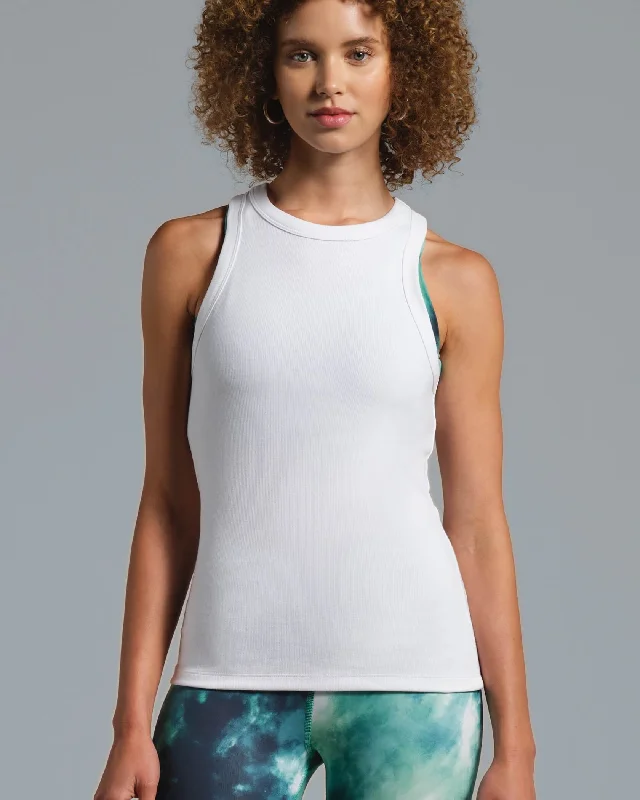 Additional Time-Limited Offers Municipal Women's Rib Knit Tank - WHITE