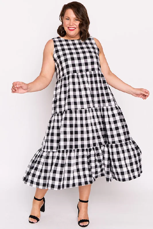 Edgy Fashion Maisy Black Gingham Dress