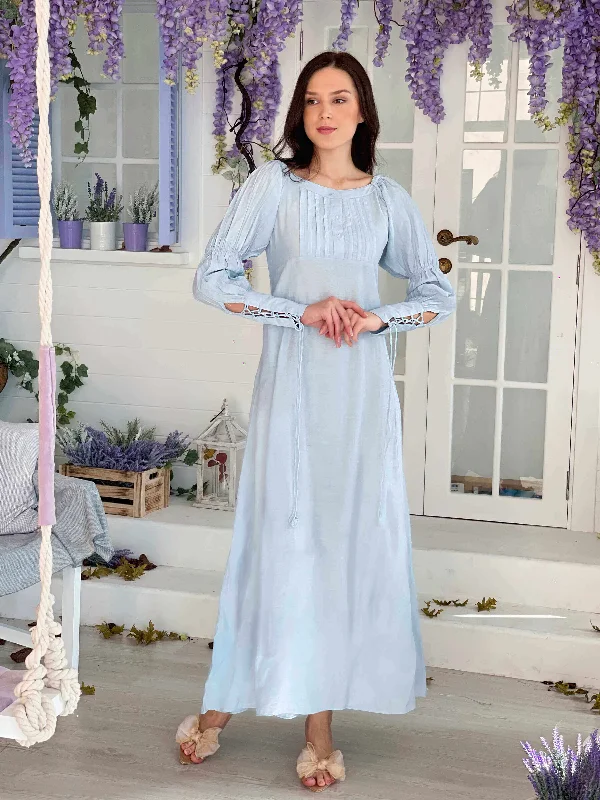 Unique Women's Fashion Pieces Geneva Vintage Dress In Sky Blue