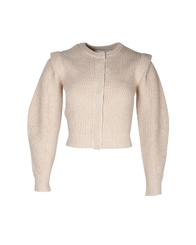 Exclusive Discount Self-Portrait Knit Cardigan in Beige Cotton