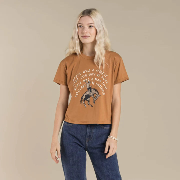 Plus Size Women Wear Sendero NEVER WAS A HORSE WOMEN'S CROP TEE  - MEERKAT