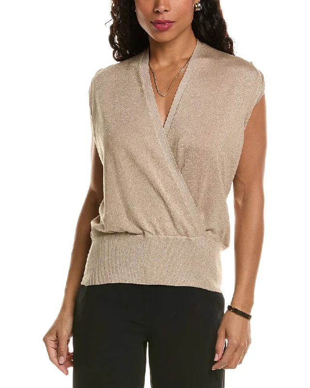 Flash Sales Today ELIE TAHARI FAUX WRAP SWEATER