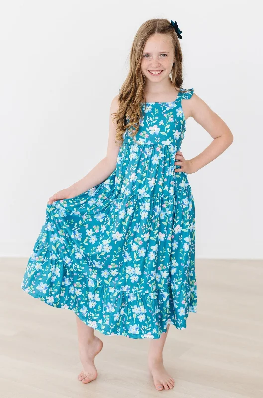 Free Spirited Fashion Floral Breeze Ruffle Maxi Dress