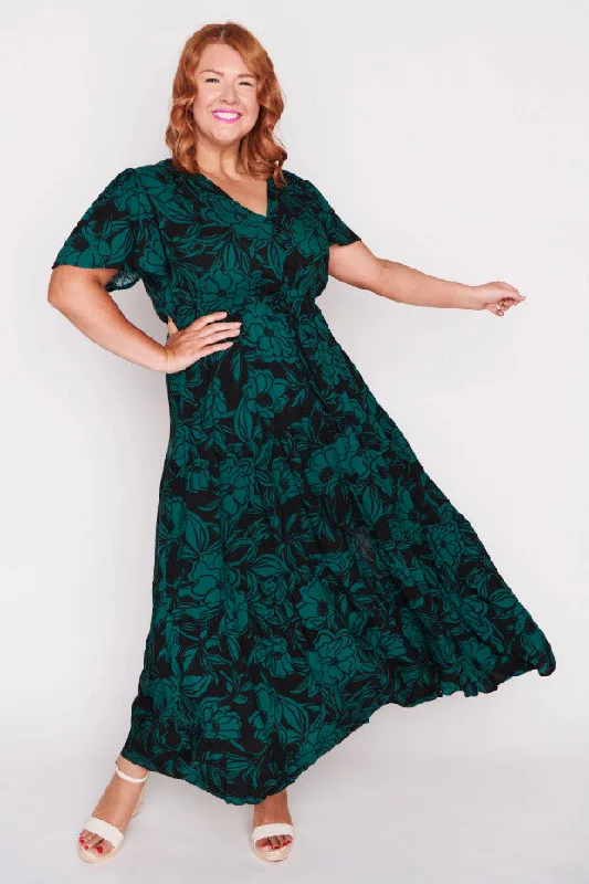 Runway Inspired Wear Alexia Midnight Green Dress