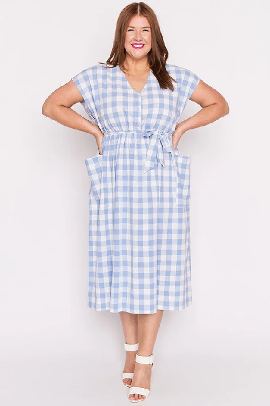 All Season Basics Discount Georgie Blue Gingham Dress