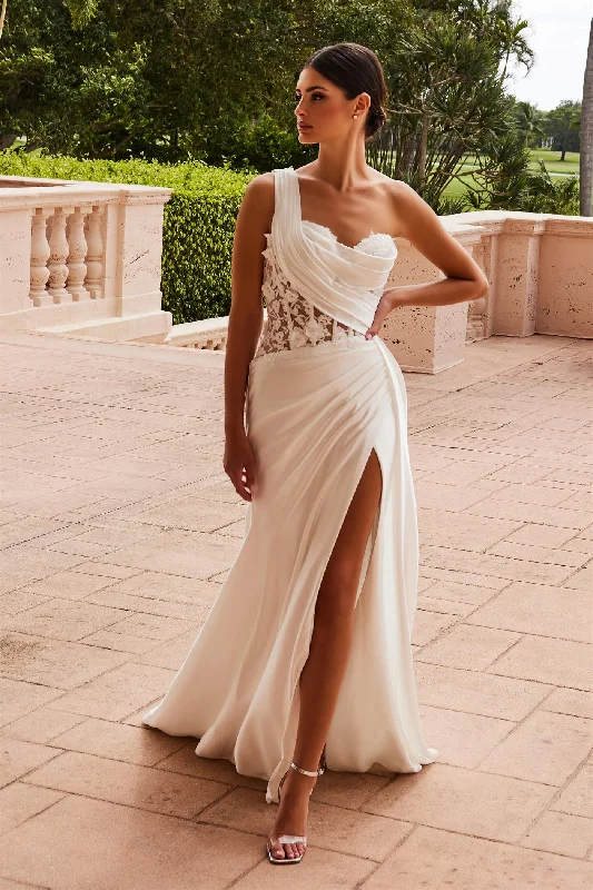 Elegant Attire For The Modern Lady Nox Anabel E1526W Bridal Gown Long Fitted Wedding Dress