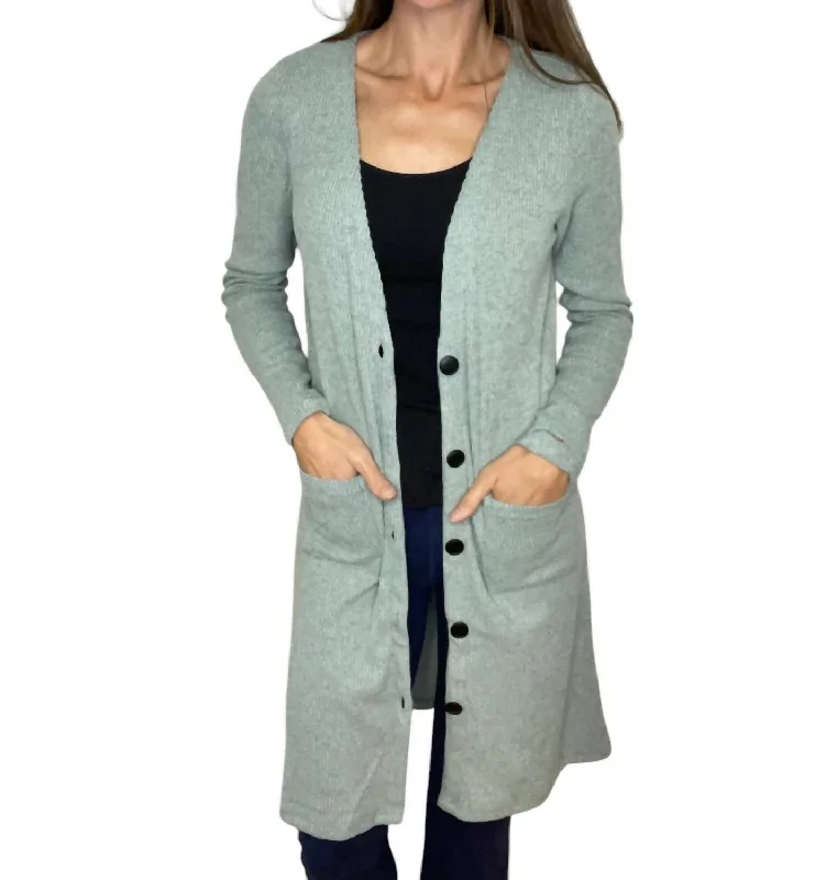 Flash Sale Or Flash Sales Colbie Ribbed Cardigan In Sage