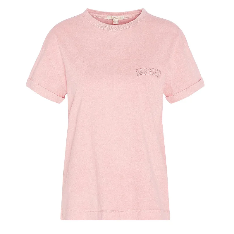 Clothes Of Woman Barbour Womens Sandgate Logo T-Shirt Shell Pink