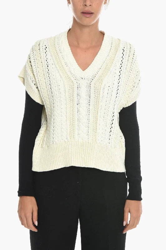 Minimalist Style RAG&BONE V-Neck Sleeveless JOLIE Sweater