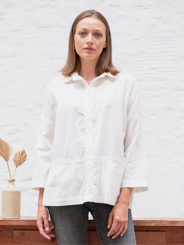 Browse Our Top Products Anya Cotton Relaxed Blouse | Ecru