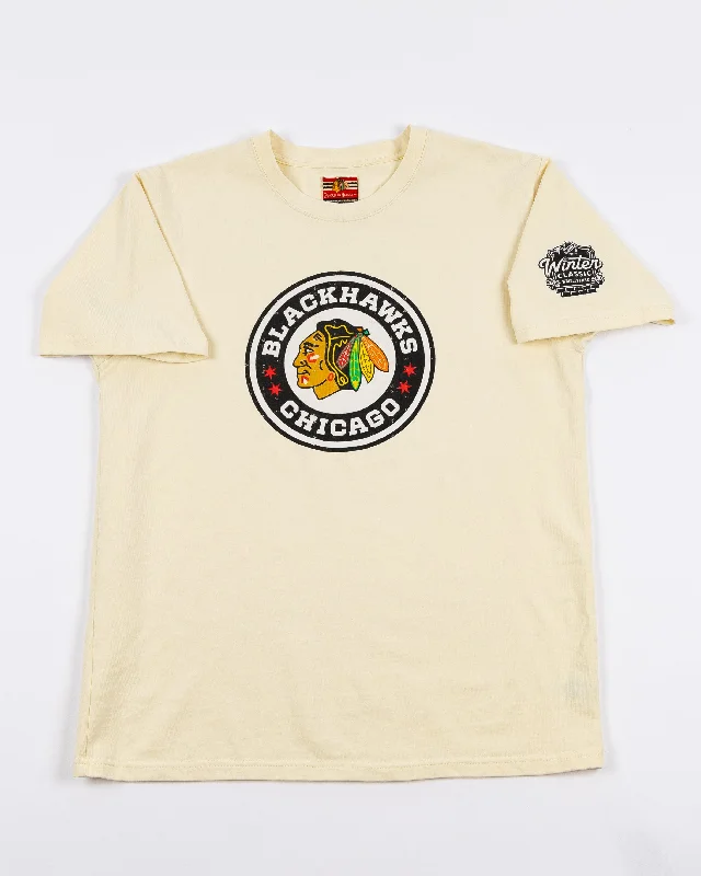 Stylish Looks American Needle Winter Classic Chicago Blackhawks Heavyweight Cream Short Sleeve Tee