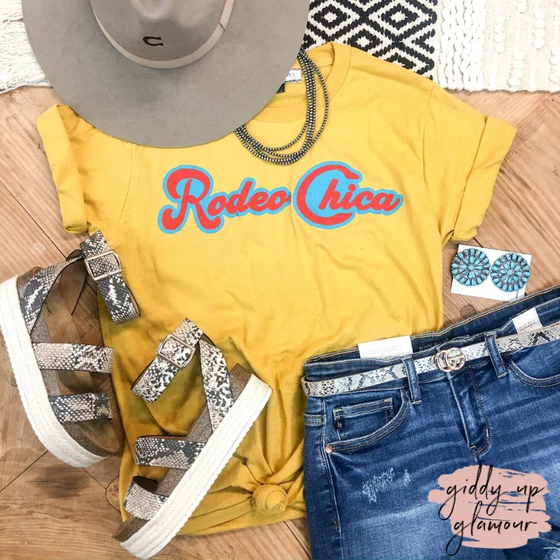 Redefining Women's Style Rodeo Chica Vintage Graphic Tee in Mustard Yellow