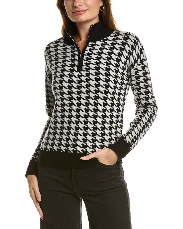 Relaxed Fashion Kier+J Houndstooth Wool & Cashmere-Blend Sweater