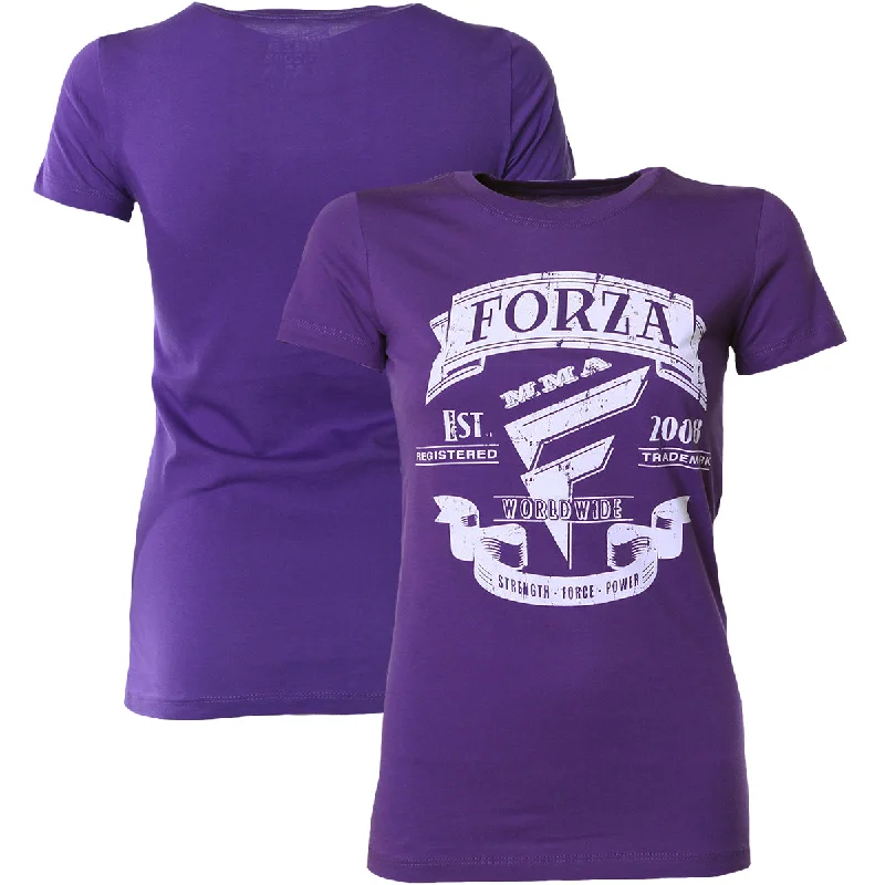 Trendy Casual Outfits Forza Sports Women's "Origins" MMA T-Shirt - Medium - Purple Rush