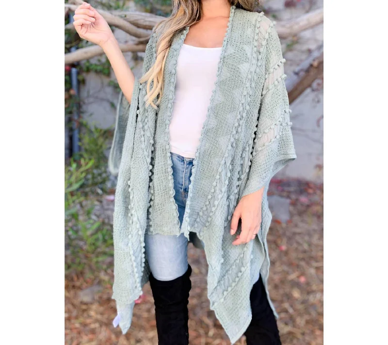 Women's Fashion Hotspots Lea Textured Kimono In Sage